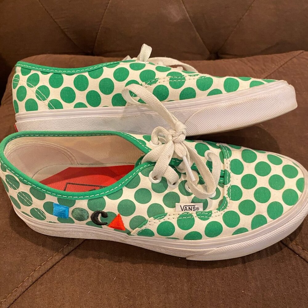 Vans x MOCA Authentic Logo Polka Dots Green Shoes (Women's 6.5/Men's 5.0)